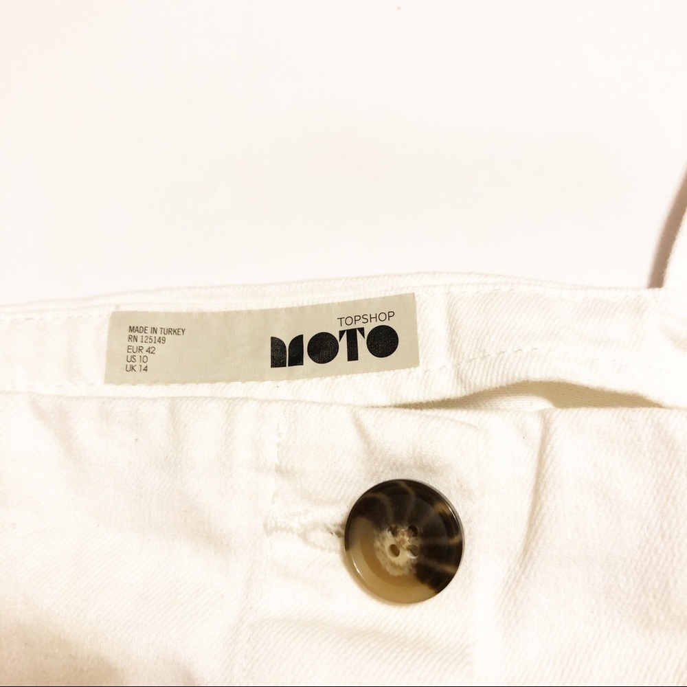 Topshop Moto White Denim Button Up Crop Bralette - Picture 5 of 5